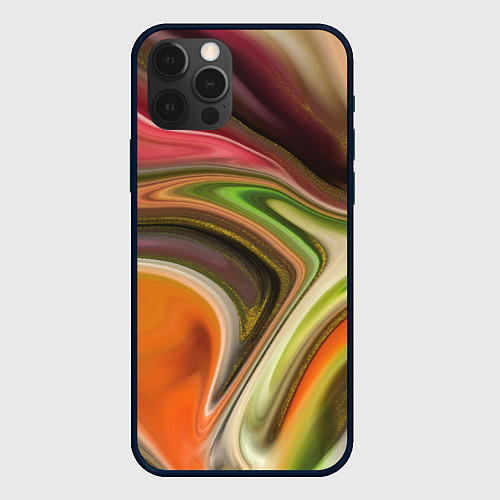 Чехол iPhone 12 Pro Waves colors / 3D-Черный – фото 1