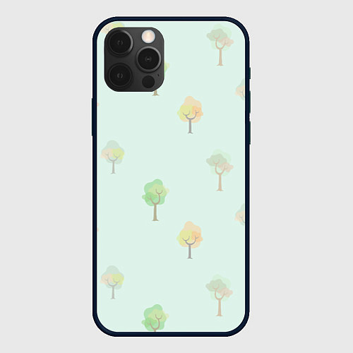 Чехол iPhone 12 Pro Деревца / 3D-Черный – фото 1