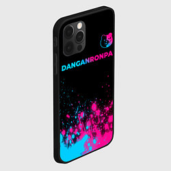 Чехол для iPhone 12 Pro Danganronpa - neon gradient: символ сверху, цвет: 3D-черный — фото 2