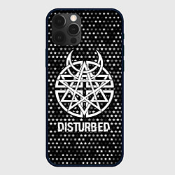 Чехол для iPhone 12 Pro Disturbed glitch на темном фоне, цвет: 3D-черный