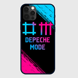 Чехол для iPhone 12 Pro Depeche Mode - neon gradient, цвет: 3D-черный