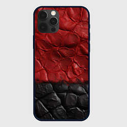 Чехол iPhone 12 Pro Черная красная текстура