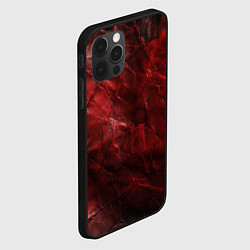 Чехол для iPhone 12 Pro Текстура красная кожа, цвет: 3D-черный — фото 2