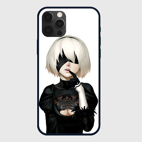 Чехол iPhone 12 Pro Nier: Automata - 2B Кибергражданка / 3D-Черный – фото 1