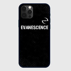 Чехол для iPhone 12 Pro Evanescence glitch на темном фоне: символ сверху, цвет: 3D-черный