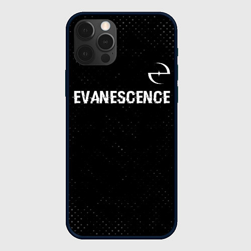 Чехол iPhone 12 Pro Evanescence glitch на темном фоне: символ сверху / 3D-Черный – фото 1