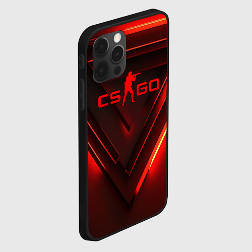 Чехол iPhone 12 Pro CS GO red light / 3D-Черный – фото 2