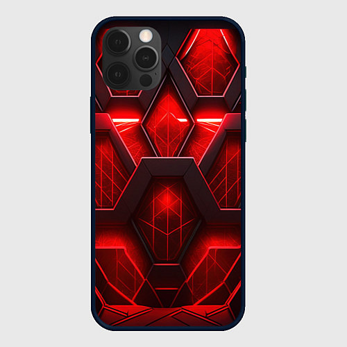 Чехол iPhone 12 Pro Red space abstract / 3D-Черный – фото 1