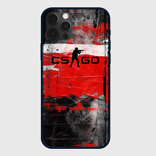 Чехол iPhone 12 Pro CS GO краска / 3D-Черный – фото 1