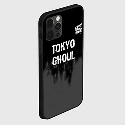 Чехол для iPhone 12 Pro Tokyo Ghoul glitch на темном фоне: символ сверху, цвет: 3D-черный — фото 2