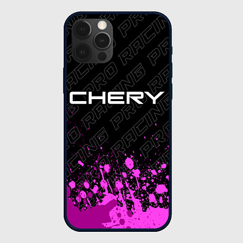 Чехол iPhone 12 Pro Chery pro racing: символ сверху / 3D-Черный – фото 1