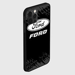 Чехол для iPhone 12 Pro Ford speed на темном фоне со следами шин, цвет: 3D-черный — фото 2
