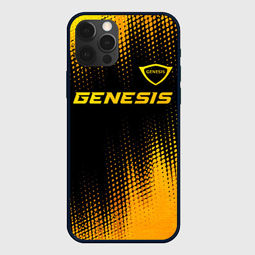 Чехол iPhone 12 Pro Genesis - gold gradient: символ сверху / 3D-Черный – фото 1