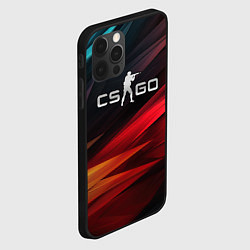 Чехол для iPhone 12 Pro CS GO dark abstract logo, цвет: 3D-черный — фото 2