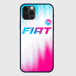 Чехол для iPhone 12 Pro Fiat neon gradient style: символ сверху, цвет: 3D-черный