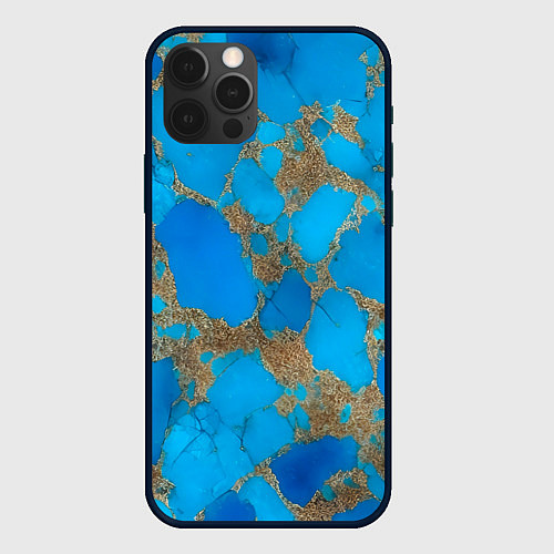 Чехол iPhone 12 Pro Голубая яшма / 3D-Черный – фото 1