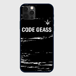 Чехол для iPhone 12 Pro Code Geass glitch на темном фоне: символ сверху, цвет: 3D-черный