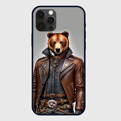 Чехол iPhone 12 Pro Cool bear - steampunk - neural network