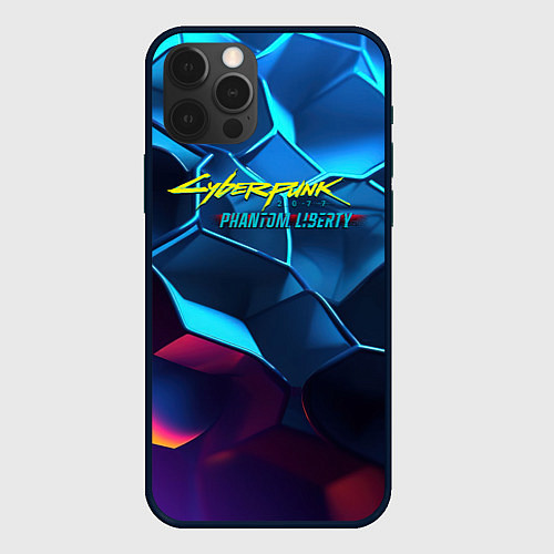 Чехол iPhone 12 Pro Cyberpunk 2077 neon style / 3D-Черный – фото 1