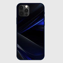 Чехол для iPhone 12 Pro Black blue background, цвет: 3D-черный