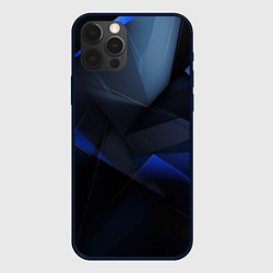 Чехол iPhone 12 Pro Черная и голубая текстура