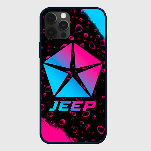 Чехол iPhone 12 Pro Jeep - neon gradient / 3D-Черный – фото 1