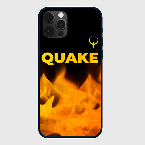 Чехол iPhone 12 Pro Quake - gold gradient: символ сверху / 3D-Черный – фото 1