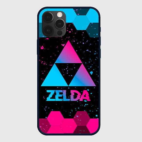 Чехол iPhone 12 Pro Zelda - neon gradient / 3D-Черный – фото 1