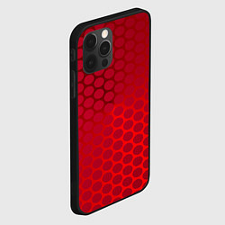 Чехол для iPhone 12 Pro Сотовый красный градиент, цвет: 3D-черный — фото 2