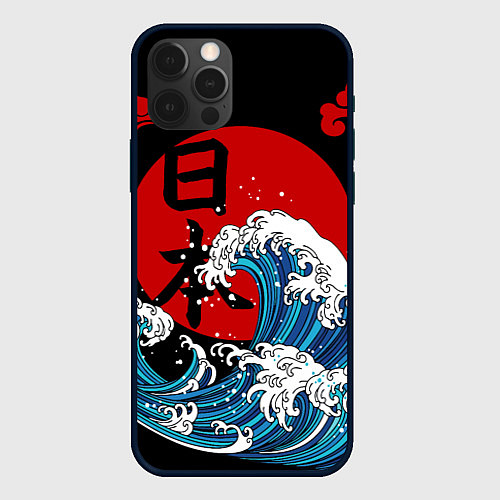 Чехол iPhone 12 Pro Japan sea / 3D-Черный – фото 1