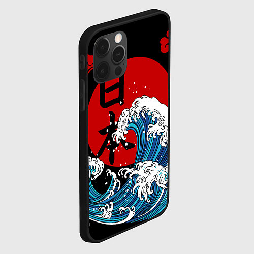 Чехол iPhone 12 Pro Japan sea / 3D-Черный – фото 2