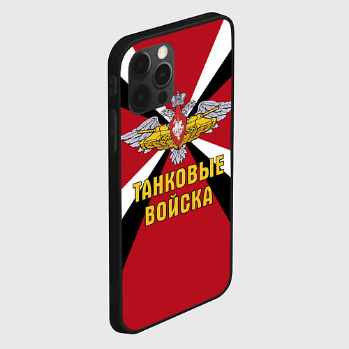 Чехол iPhone 12 Pro Танковые Войска - герб / 3D-Черный – фото 2