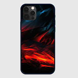 Чехол для iPhone 12 Pro Red black abstract, цвет: 3D-черный