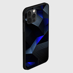 Чехол для iPhone 12 Pro Black blue abstract, цвет: 3D-черный — фото 2