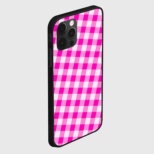 Чехол iPhone 12 Pro Розовая клетка Барби / 3D-Черный – фото 2