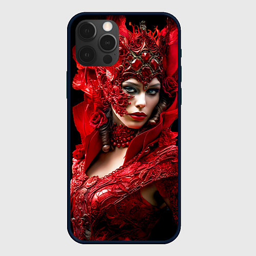 Чехол iPhone 12 Pro Красная королева / 3D-Черный – фото 1