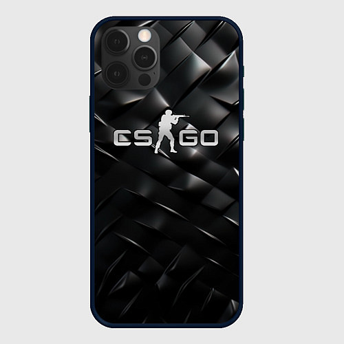 Чехол iPhone 12 Pro CS GO black chrome / 3D-Черный – фото 1