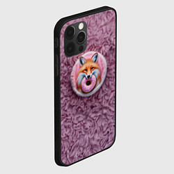 Чехол для iPhone 12 Pro Мордочка лисы с пончиком, цвет: 3D-черный — фото 2