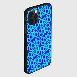 Чехол для iPhone 12 Pro Логотип Барби - синий паттерн, цвет: 3D-черный — фото 2