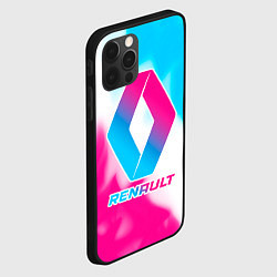 Чехол для iPhone 12 Pro Renault neon gradient style, цвет: 3D-черный — фото 2