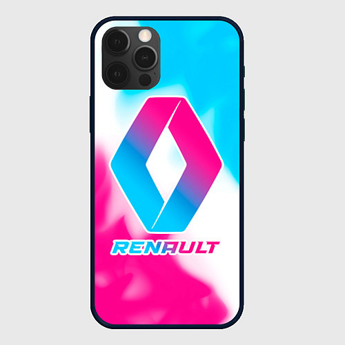 Чехол iPhone 12 Pro Renault neon gradient style / 3D-Черный – фото 1