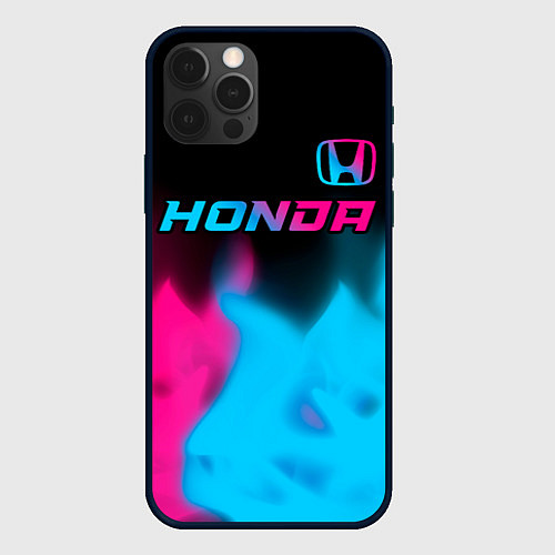 Чехол iPhone 12 Pro Honda - neon gradient: символ сверху / 3D-Черный – фото 1