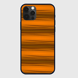 Чехол для iPhone 12 Pro Текстура бревна горизонтальные, цвет: 3D-черный