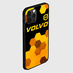 Чехол для iPhone 12 Pro Volvo - gold gradient: символ сверху, цвет: 3D-черный — фото 2