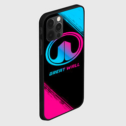 Чехол для iPhone 12 Pro Great Wall - neon gradient, цвет: 3D-черный — фото 2