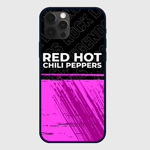 Чехол iPhone 12 Pro Red Hot Chili Peppers rock legends: символ сверху / 3D-Черный – фото 1