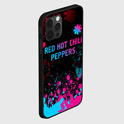 Чехол для iPhone 12 Pro Red Hot Chili Peppers - neon gradient: символ свер, цвет: 3D-черный — фото 2