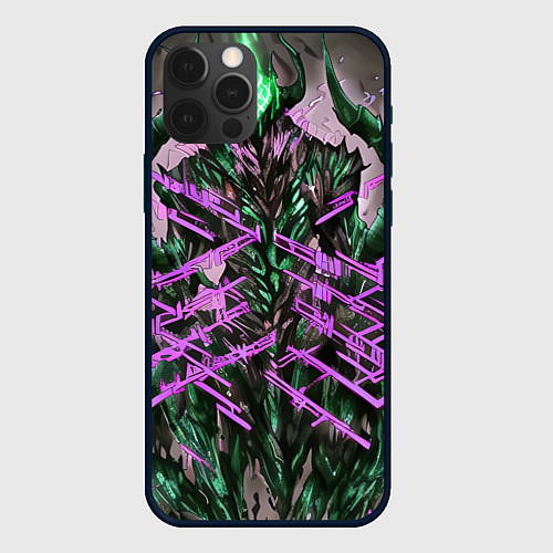 Чехол iPhone 12 Pro Фиолетовый элементаль киберпанк / 3D-Черный – фото 1