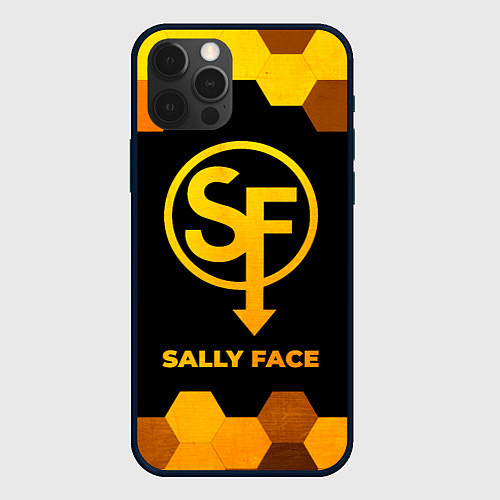 Чехол iPhone 12 Pro Sally Face - gold gradient / 3D-Черный – фото 1
