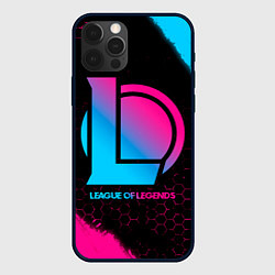 Чехол iPhone 12 Pro League of Legends - neon gradient